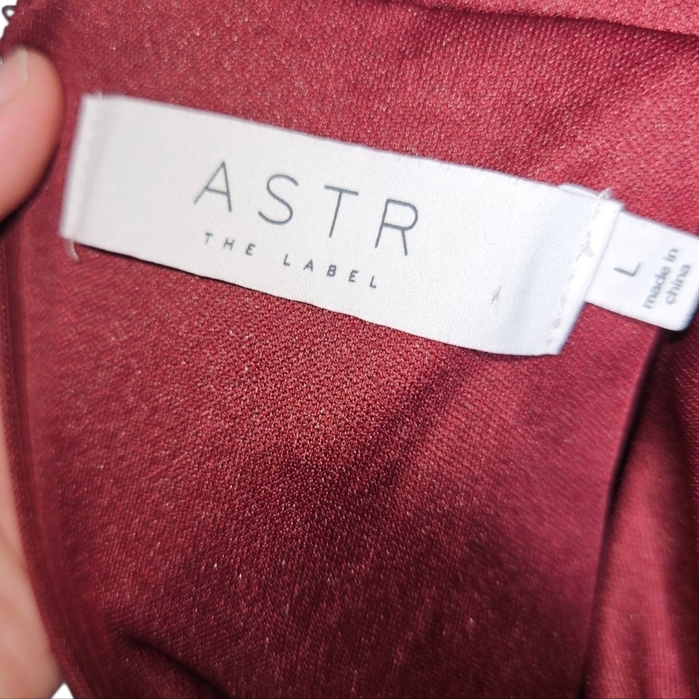 ASTR The Label Sequin Twist Front Minidress, Size L, Burgundy, NWT - Picture 5 of 11